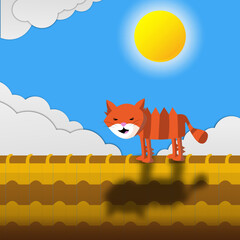 Cat, animal, cartoon, vector, illustration, cat, mammal, orange, design, nature, wild, funny, fun, animals, art