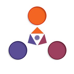 Colorful circles for infographic 3 positions 