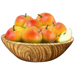 watercolor hand drawn realistic apples