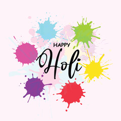 Illustration of colorful Happy Holi background card design for color festival of India celebration Gulal For Holi, In Hindi Holi Hain, Meaning Its Holi.