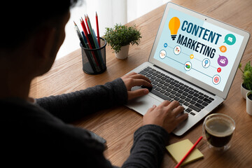 Fototapeta Content marketing for modish online business and e-commerce marketing strategy obraz
