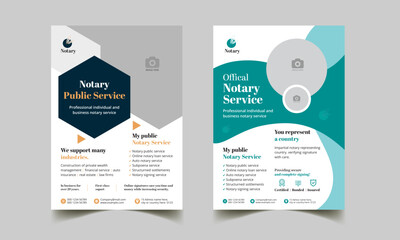 
notary service brochure flyer design template. editable business marketing promotion modern layout, poster, annual reports, in a4 illustrator vector. 