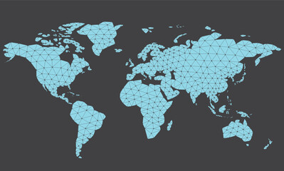 Vector low polygonal world map.