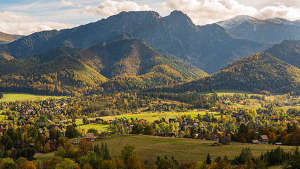 Zakopane view of the Tatra Mountains from Gubałówka.