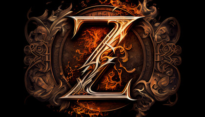 Logo Of the letter z  with  created with Generative AI technology - obrazy, fototapety, plakaty