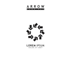 Modern simple arrows vector illustration isolated on white background