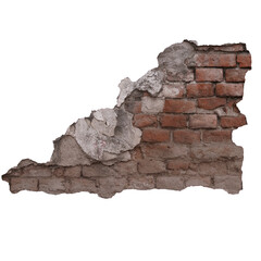 plaster and brick wall obtained from real abandoned constructions