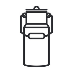 Milk can iron bin tank outline icon. Vintage milk can line illustration.