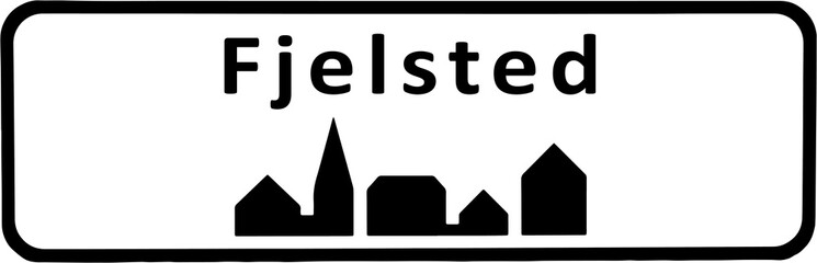 City sign of Fjelsted - Fjelsted Byskilt