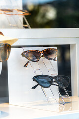  Close up, sunglasses in a shop window