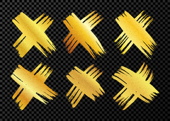 Gold brush cross symbol