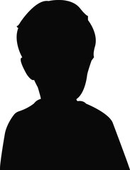 a boy head silhouette vector