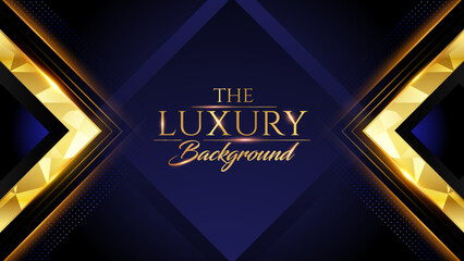 abstract premium black and gold geometric background. Square Diamond shape Golden Frame on Royal Blue Background. Award Background. Luxury Background. Modern Template Social media Post. 