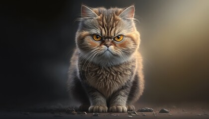 Angry looking cat. Created with Generative AI.