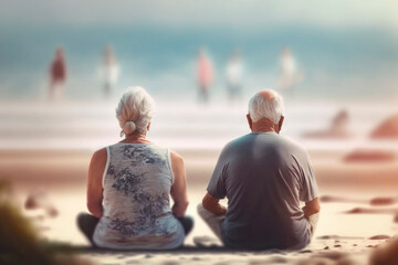 Fototapeta premium Chasing Sunsets Together: Love and Adventure in Old Age