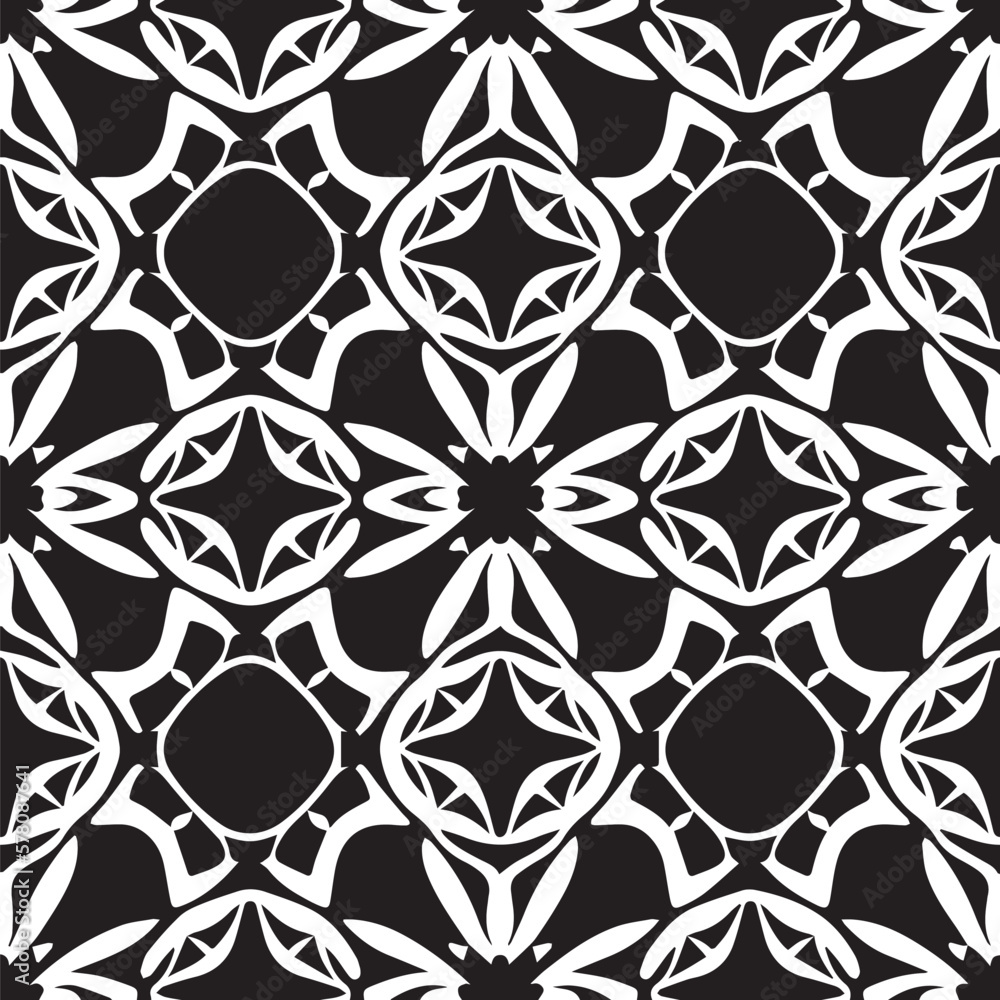 Poster stunning vector illustration features a black and white background with an intricate and stylish pat