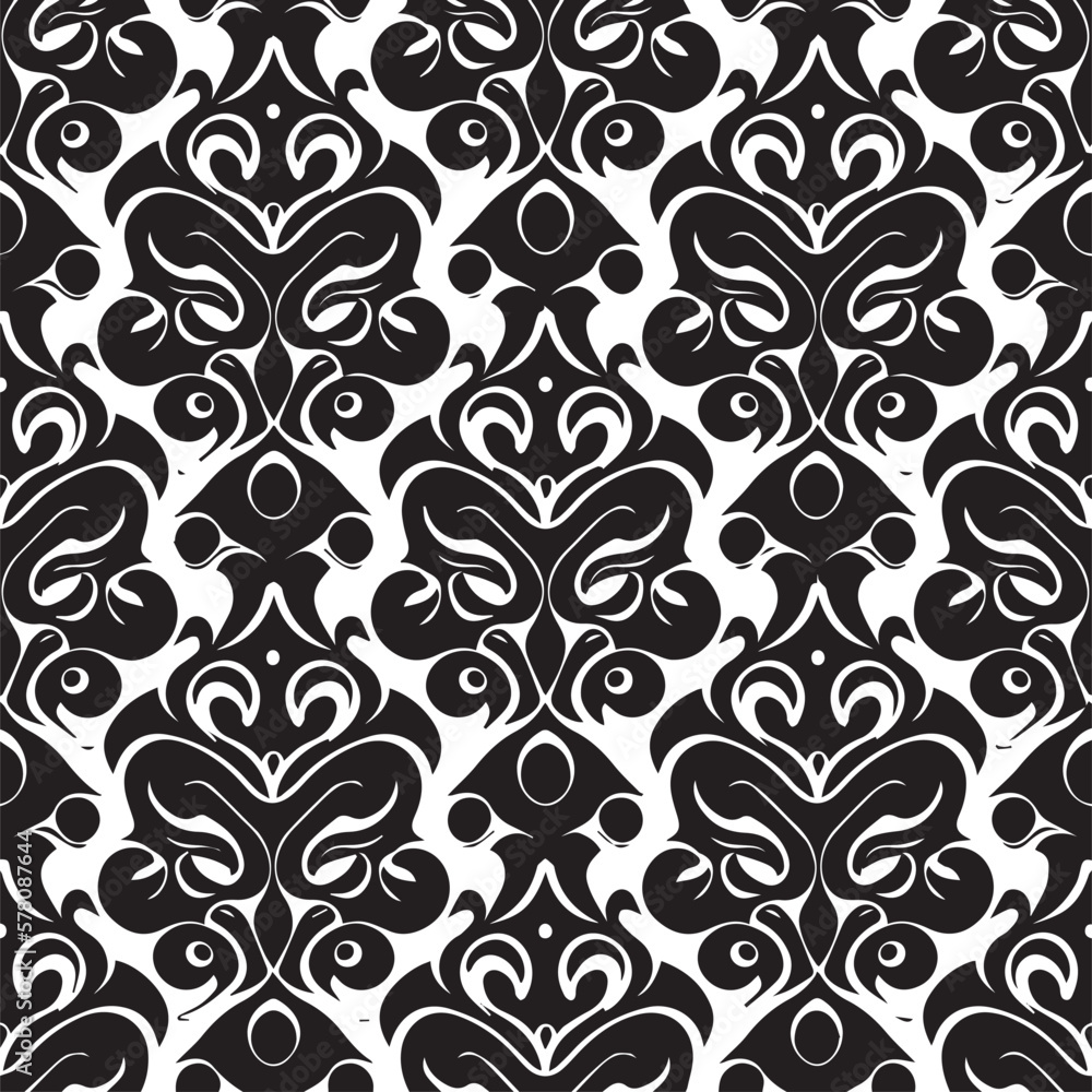 Poster stunning vector illustration features a black and white background with an intricate and stylish pat