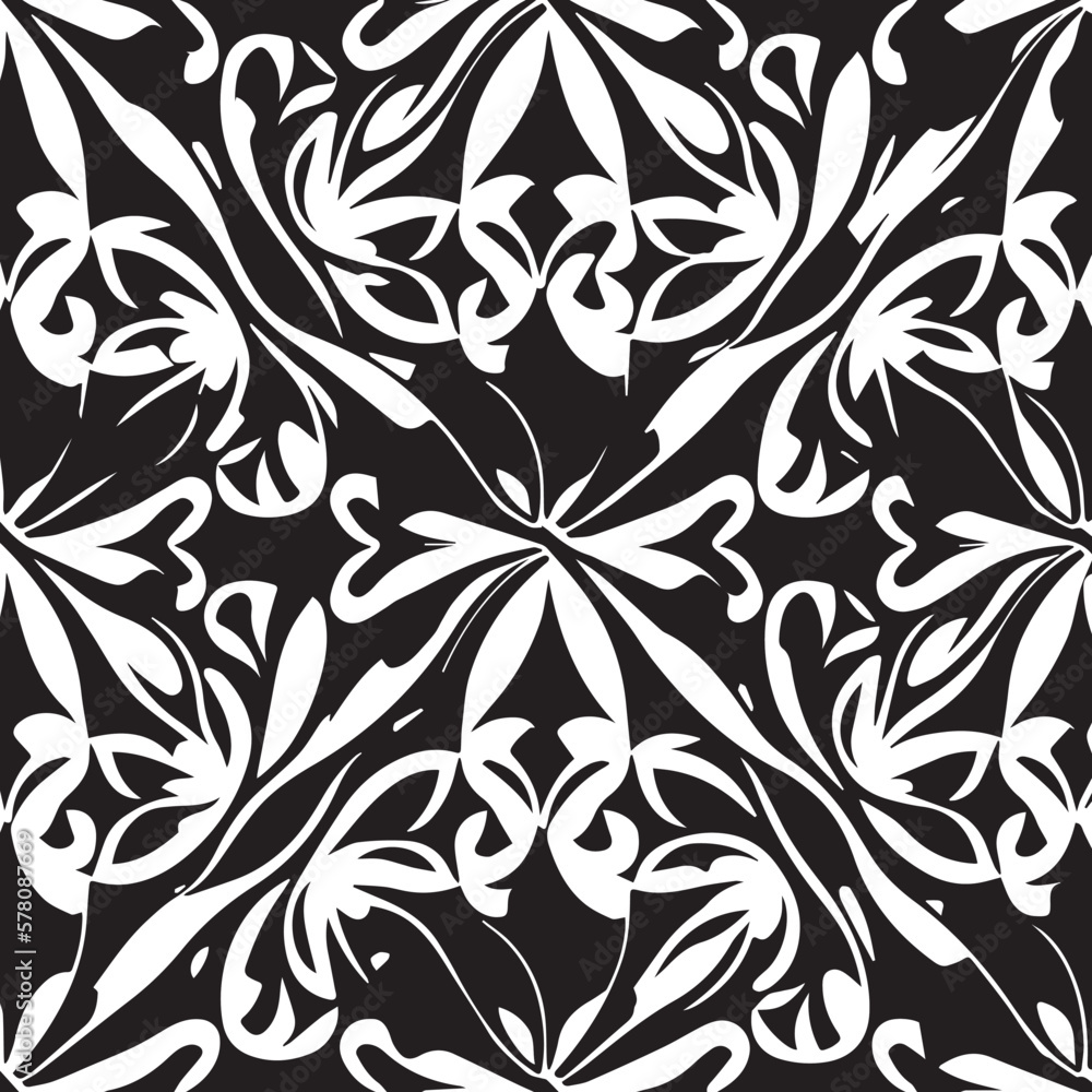 Poster stunning vector illustration features a black and white background with an intricate and stylish pat