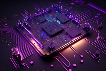 Close of of a CPU computing with Generative AI technology