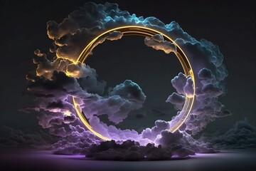 Cloud Neon Circle with Generative AI technology