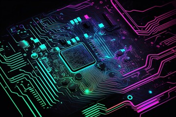 Close of of a CPU computing with Generative AI technology