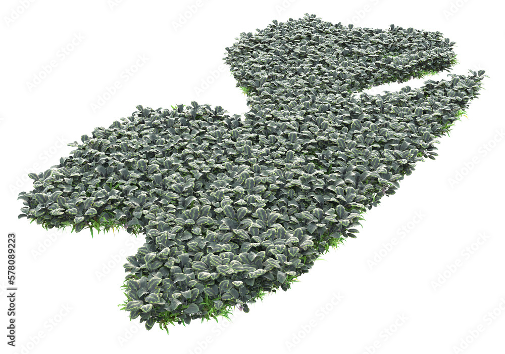 Poster field of foliage isolated on transparent background. 3d rendering - illustration