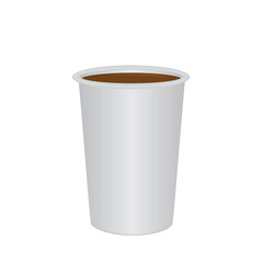 Paper cup of coffee isolated on a white background