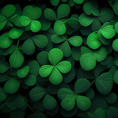 Background of green clover. Generative AI.