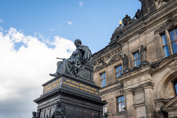 Fototapeta na wymiar Frederick Augustus I of Saxony Statue in front of Saxon House of Estates (Sachsisches Standehaus) - Dresden, Germany