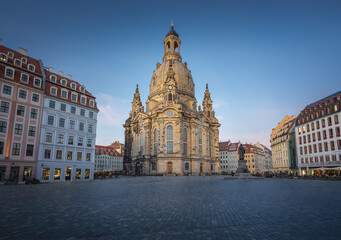 Frauenkirche Church at Neumarkt Square - Dresden, Soxony, Germany - obrazy, fototapety, plakaty