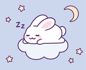 Cute cartoon sleeping bunny Good night