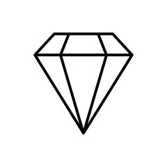 Basic Diamond Jewel Symbol Icon. Vector Image.