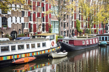 Canal in 
Amsterdam, Netherlands