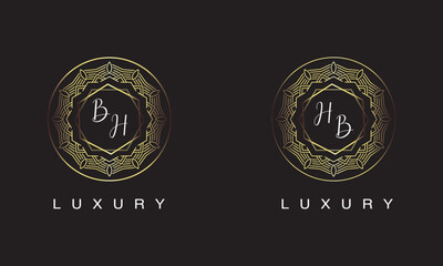 BH and HB logo luxury logo design.