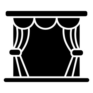 black theater curtains icon clip art preview