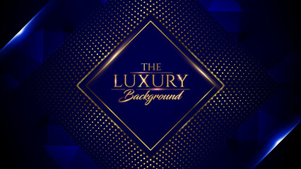 Blue Golden Award Background. Diamond Luxury Graphics. Stage Motion Visuals. Disco Retro Social Media Post. Elegant Luxury Shine Modern Template Certificate. 
