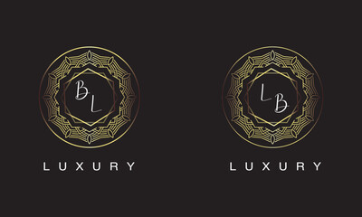BL and LB logo luxury logo design.
