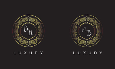 BN and NB logo luxury logo design.