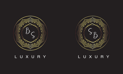 BS and SB logo luxury logo design.