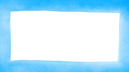 Blue azure turquoise abstract watercolor frame background for textures frame backgrounds and web banners design with copy space for text