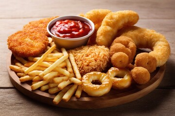 chicken nuggets and french fries