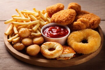chicken nuggets with french fries