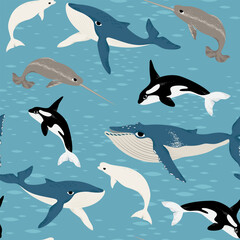 seamless pattern with arctic animals