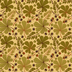 seamless pattern bright autumn chestnut