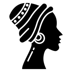 African Woman icon - obrazy, fototapety, plakaty