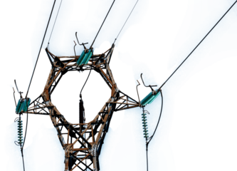 High voltage power line, high voltage electrical transmission tower  with cable