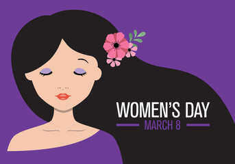 illustration of international women's day with a woman's face