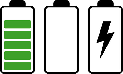 Battery charge level indicator. Battery icon set. battery charge level.