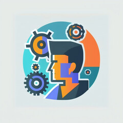Fototapeta premium Business Process Software Icon Cartoon