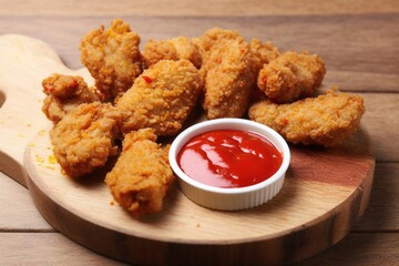 chicken nuggets with ketchup